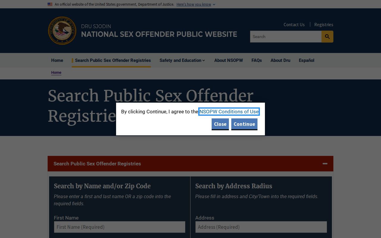National registry search for a Roanoke County sex offender check