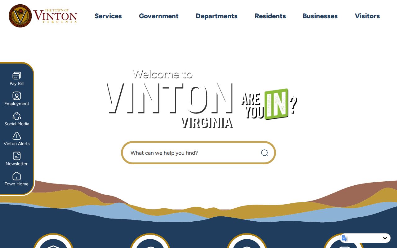 Town of Vinton official government portal