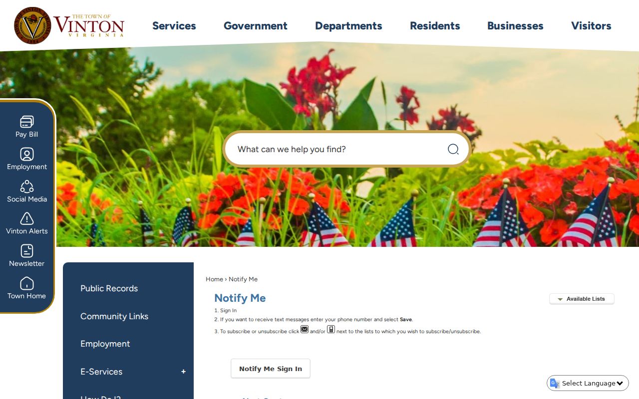 Official Vinton Police Department information page